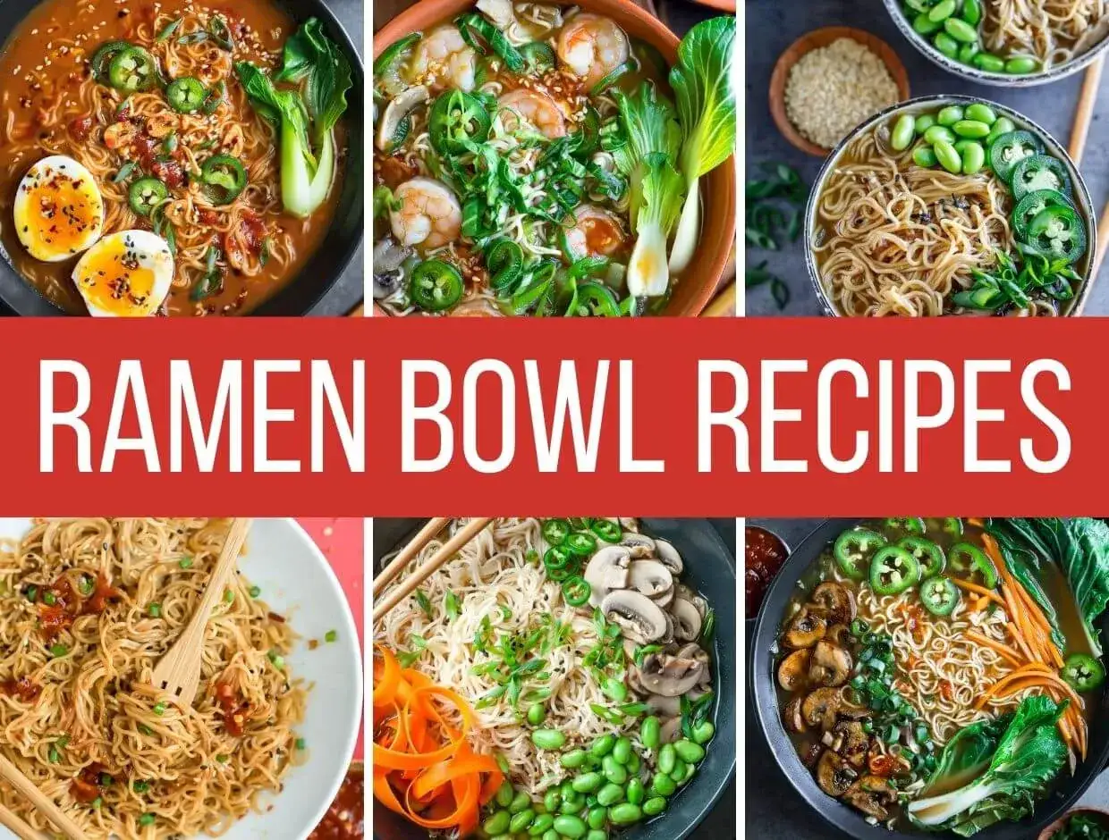 Sześć apetycznych misek zupy ramen. Znajdź prosty przepis na ramen, który zachwyci Twoje kubki smakowe!